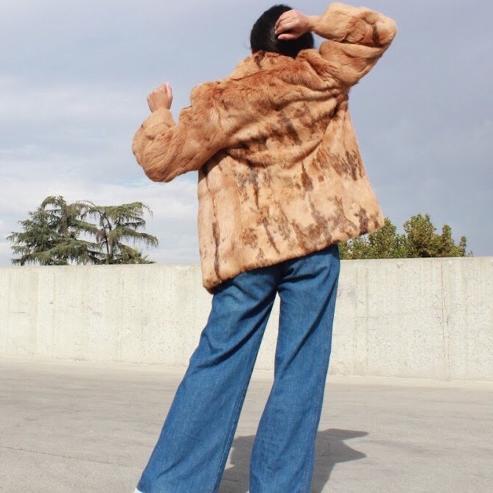 Brown Rabbit Fur Coat - Picture 2 of 5